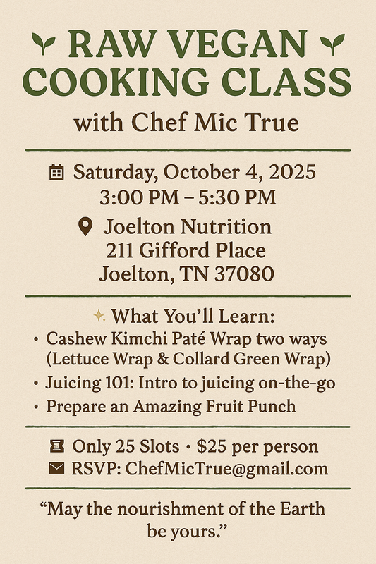Raw Cooking Class